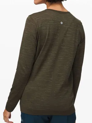 Lululemon Swiftly Relaxed Long Sleeve Dark Olive / Fatigue Green. Size 4 thumbnail 6