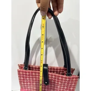 Kate Spade‎ Vintage Pink Logo Print Handbag Purse Black Trim 1 thumbnail 11