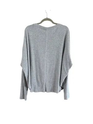 Women's Out From Under Grey Long Sleeve Tie Front Waffle Knit Top Size XL thumbnail 9