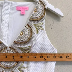 Lilly Pulitzer Gabby Shift Dress Womens 0 Resort White Seersucker‎ Bridal Preppy thumbnail 15