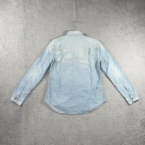 Madewell Denim Button Up Shirt Women XS‎ Long Sleeve Casual Preppy Nautical thumbnail 3