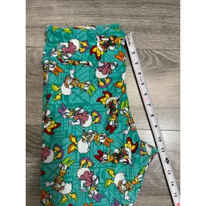 LuLaRoe Disney Daisy Duck Leggings M Teal Tall & Curvy‎ TC High Rise Stretch thumbnail 6