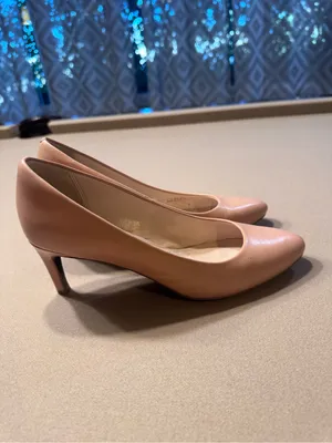Cole Haan Nude Leather Mid Heel Pumps thumbnail 2