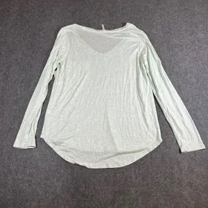 Tresics Womens Mint Green Long Sleeve V-Neck Pocket Tee Rayon Top TRU-G7024 M thumbnail 2
