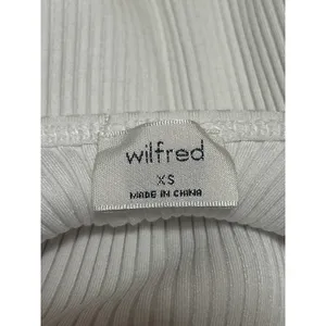 Aritzia Wilfred White Ribbed Knit Sculpt Sleeveless Open Back Bodysuit Top XS thumbnail 3
