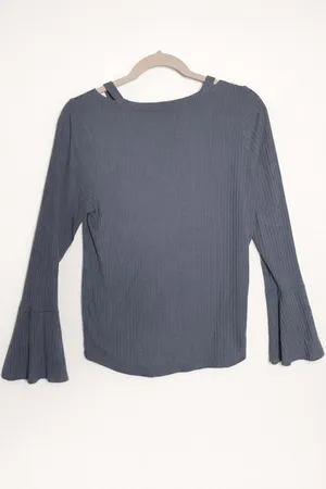 Michael Kors Ribbed Bell-Sleeve Top – Size M thumbnail 2
