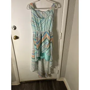Candie's High Low Multi-Color Maxi Dress L Junior's Dopamine Boho Coconut Girl thumbnail 5