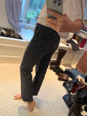 H&M Divided Black High Rise Straight Leg Jeans Size 2 thumbnail 4