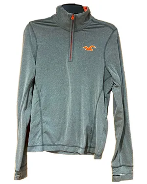 Hollister Neon Orange Gray Sport Sweatshirt thumbnail 1