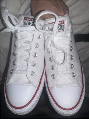 Women's Converse All Star Sneakers White Red Size 10 thumbnail 6