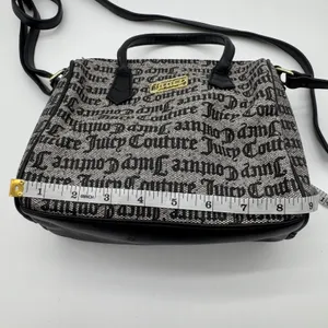 Juicy Couture Monogram Satchel Crossbody Bag Black White Logo AOP‎ thumbnail 5