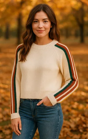 Altar’d State Over The Rainbow Crop Sweater Size Small Oversized thumbnail 1