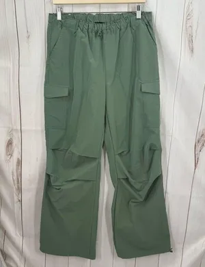 Love Tree Women’s Large Green Cargo Wide Leg Pants Utility thumbnail 1
