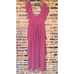 NWOT Lulu's Notorious Charm Rusty Rose Pleated Flutter Sleeve Maxi Dress Size XL thumbnail 3