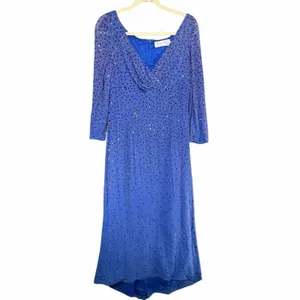 Mon Cheri Vintage Embellished Evening Gown Blue Size 12 Formal Dress‎ Wedding thumbnail 3