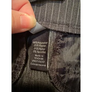 Apt. 9 Women's Size 8 Pull On Pants Slim Leg Dark Gray Light Gray Pinstripes Mid thumbnail 8
