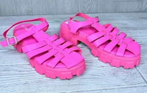 Nwt Portland Boot Company Pink Fisherman Platform Sandals shoes size 9 thumbnail 1