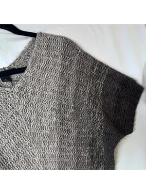 Paraphrase Women’s Small Oversized Y2K Wool Blend Sweater Boxy Pullover Knit Brown Tan thumbnail 4