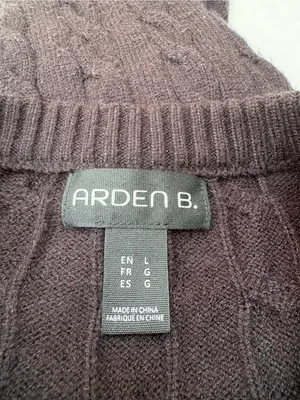 Arden B Black Cable-Knit Crewneck Cropped Coquettegirl Sweater Size L thumbnail 8