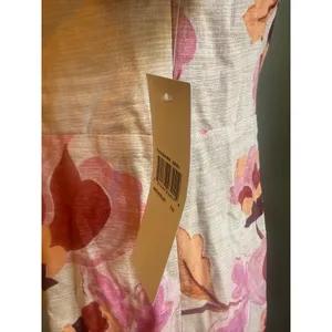 London Times Floral Linen Puff Midi Dress Pink 10 Boho resort whimsigoth cottage dainty roman thumbnail 6