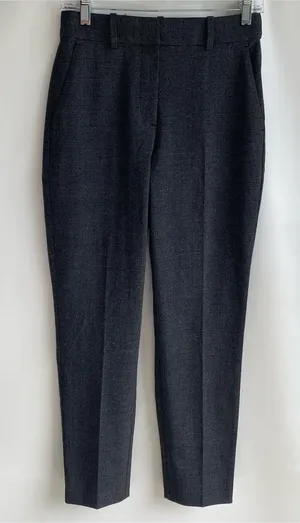 H&M grey plaid slim ankle slacks equestrian preppy academia fall winter office 4 thumbnail 1