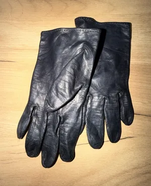 Vintage Women's Black Leather Sz 7 Gloves Witchy L‎ SEE PHOTOS. J thumbnail 1