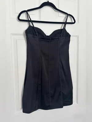 NWT Hollister Social Tourist Satin Corset Mini Dress - Black - XS thumbnail 9