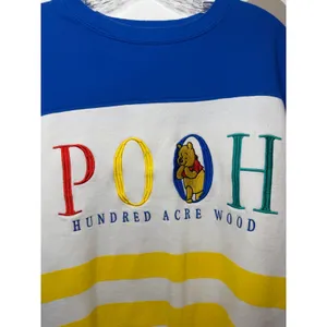 Disney Winnie The Pooh Hundred Acre Wood Colorblock Embroidered Sweatshirt Sz SM thumbnail 2