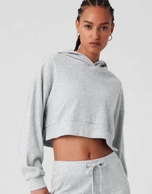 Alo Muse Ribbed Hoodie Sweatshirt thumbnail 1