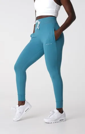 NVGTN High Waisted Form Fitting Cuffed Performance Wear Joggers Blue Size Large thumbnail 1