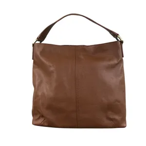 KOOBA Handcrafted Pebbled Leather Saddle Slouchy Shoulder Tote Bag Brown Timeles thumbnail 2