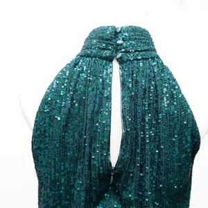 Eliza J Sequin Emerald Mock Neck Cocktail Dress‎ thumbnail 13