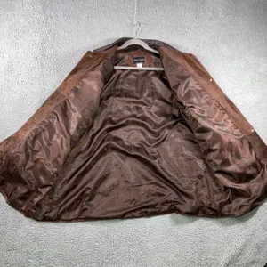 VTG Terry Lewis Leather‎ Suede Jacket Women L Button Front Relaxed Chore Classic thumbnail 2