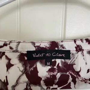 NWOT Violet & Claire women's brown white floral‎ ruffle sleeveless blouse medium thumbnail 4