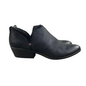 FRYE Rowen Slip-On Cut-Out Leather Ankle Boots Women 8 Black Western Versatile thumbnail 4