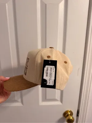 NWT EXPENSIVE & DIFFICULT Two-Tone Corduroy Trucker Hat- Beige & Brown thumbnail 3