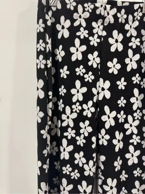 Urban Outfitters Black & White Floral Boot Cut Pants thumbnail 2