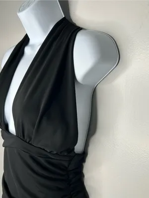 Zara Convertible Halter Top Black Mini Dress Size M thumbnail 8