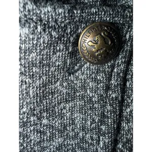 Tommy Hilfiger Womens Grey Military Knit Blazer Jacket Gold Crest‎ Buttons XL thumbnail 3