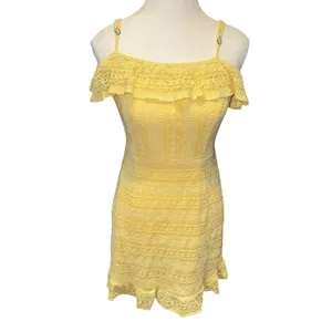 Live to be spoiled Ruffled crochet off the shoulder dress thumbnail 3