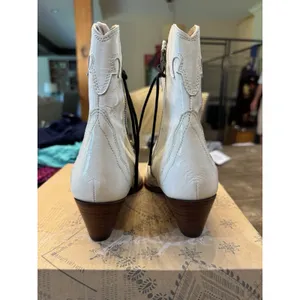 New Free People Frontier Western Boots Women's Size 36 White Patent Leather thumbnail 5