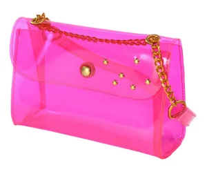 Handmade NWT Barbie Pink Tinted Clear Shoulder Bag thumbnail 1