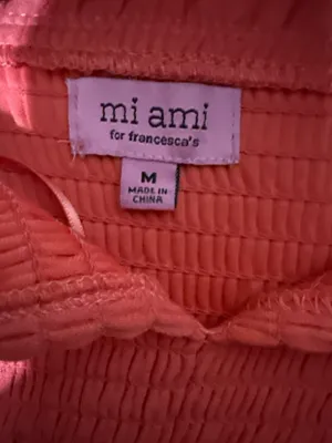 Mi ami Coral Red Off-Shoulder Tiered Midi Skirt thumbnail 3