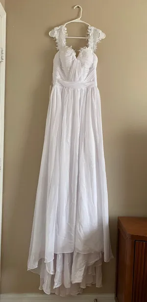 Mingda White Lace Floral Off The Shoulder Wedding Dress thumbnail 4