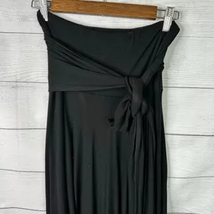 Elan Convertible Maxi Skirt Dress Black Tie-Front Size Large Minimalist Boho thumbnail 3