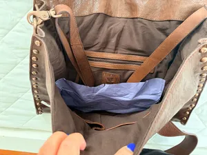Free People We The Free Shay Brown Leather Studded Tote Bag Boho Western Crossbody SOLD OUT thumbnail 9