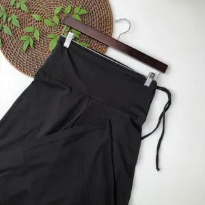 OMRA Women’s Pants Black Wide Leg Knit Drawstring Medium thumbnail 2