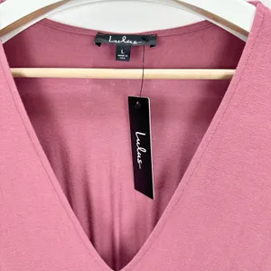 Lulus Easy for Me Rusty Rose Short Sleeve Maxi Dress Stretch Jersey Large NWT thumbnail 7