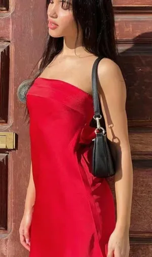 Princess Polly Mini Dress Red Satin thumbnail 1