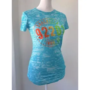 Coachella 92201 tshirt‎ Tee Size Small turquoise blue baby festival bright thumbnail 3
